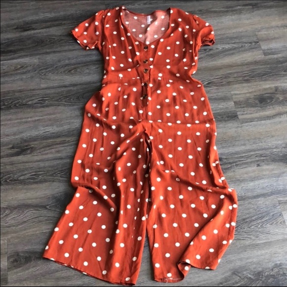 Target • Rust and White Polka Dot Jumpsuit - Picture 2 of 4